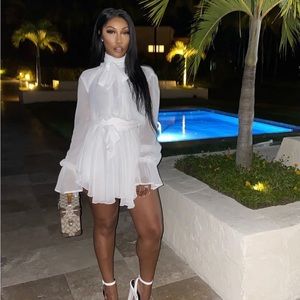 White medium dress. Worn once for couple hours.